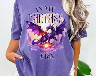 In My Fantasy Era Comfort Colors Unisex T Shirt | Dragon Rider | Bookish Gift | Fantasy Reader | Book Lover Tee | Eras Shirt | Bibliophile