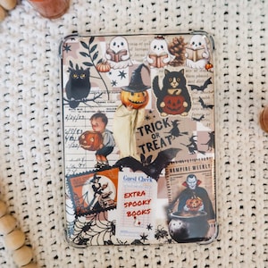 Vintage Halloween Kindle Insert | Spooky Books | Fall Aesthetic Kindle ...