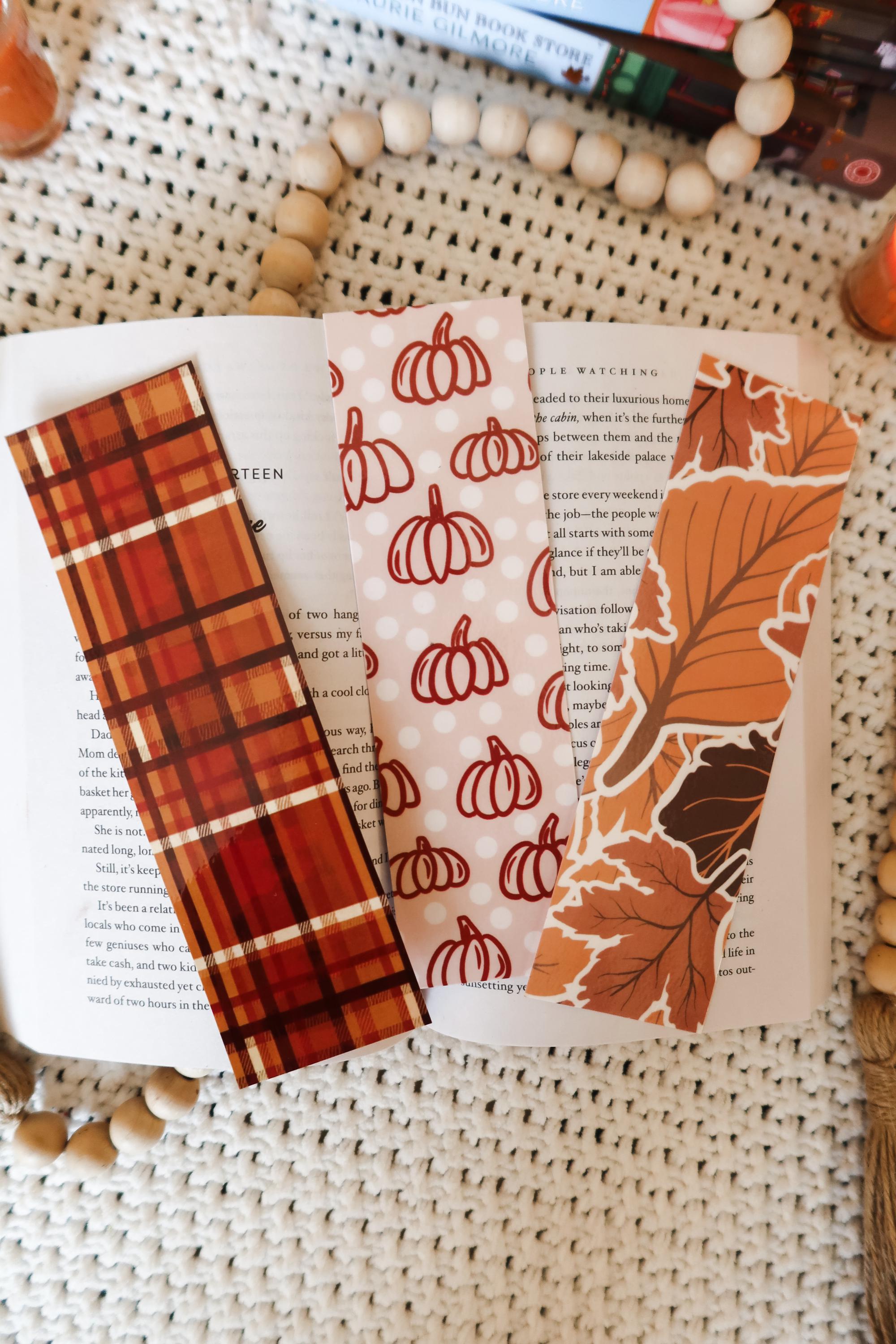 Autumn Bookmark Set | Handmade Laminated Fall Bookmarks | Pumpkin ...