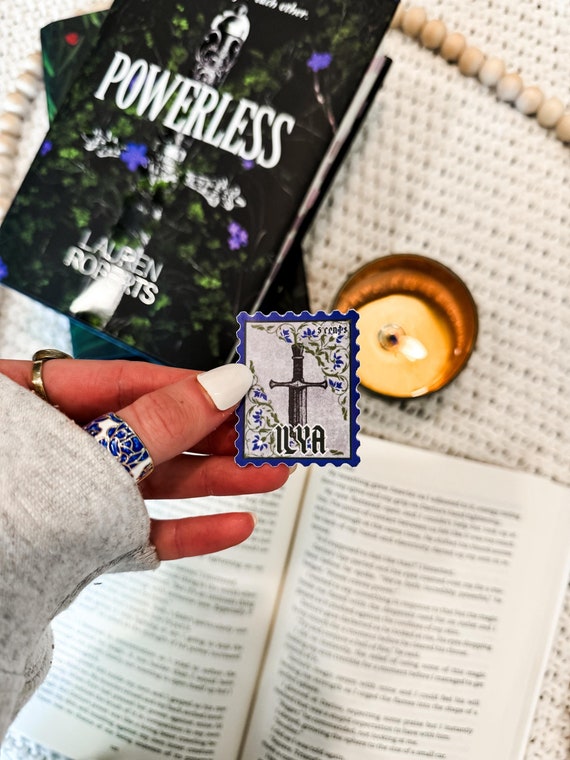 Ilya Postage Stamp Sticker | | Powerless Lauren Roberts | Kindle Sticker | Laptop Decal | Bookish Gift | Fantasy Book Sticker | Romantasy