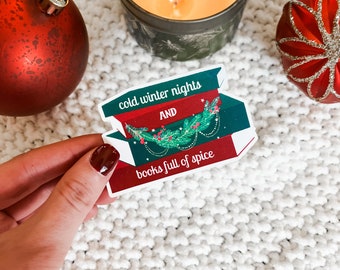 Cold Winter Nights and Books Full of Spice Matte Sticker | Smut | Bookmas | Kindle Accessories | Laptop Decal | Book Tok | Bookish Things