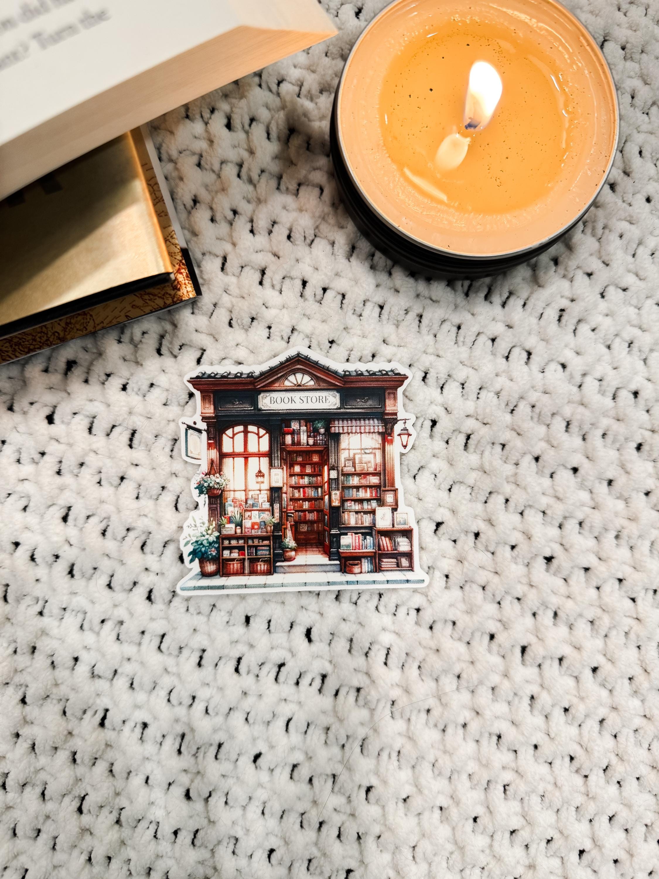 Cozy Bookstore Vinyl Sticker | Aesthetic Book Lover Gift | Laptop Decal ...