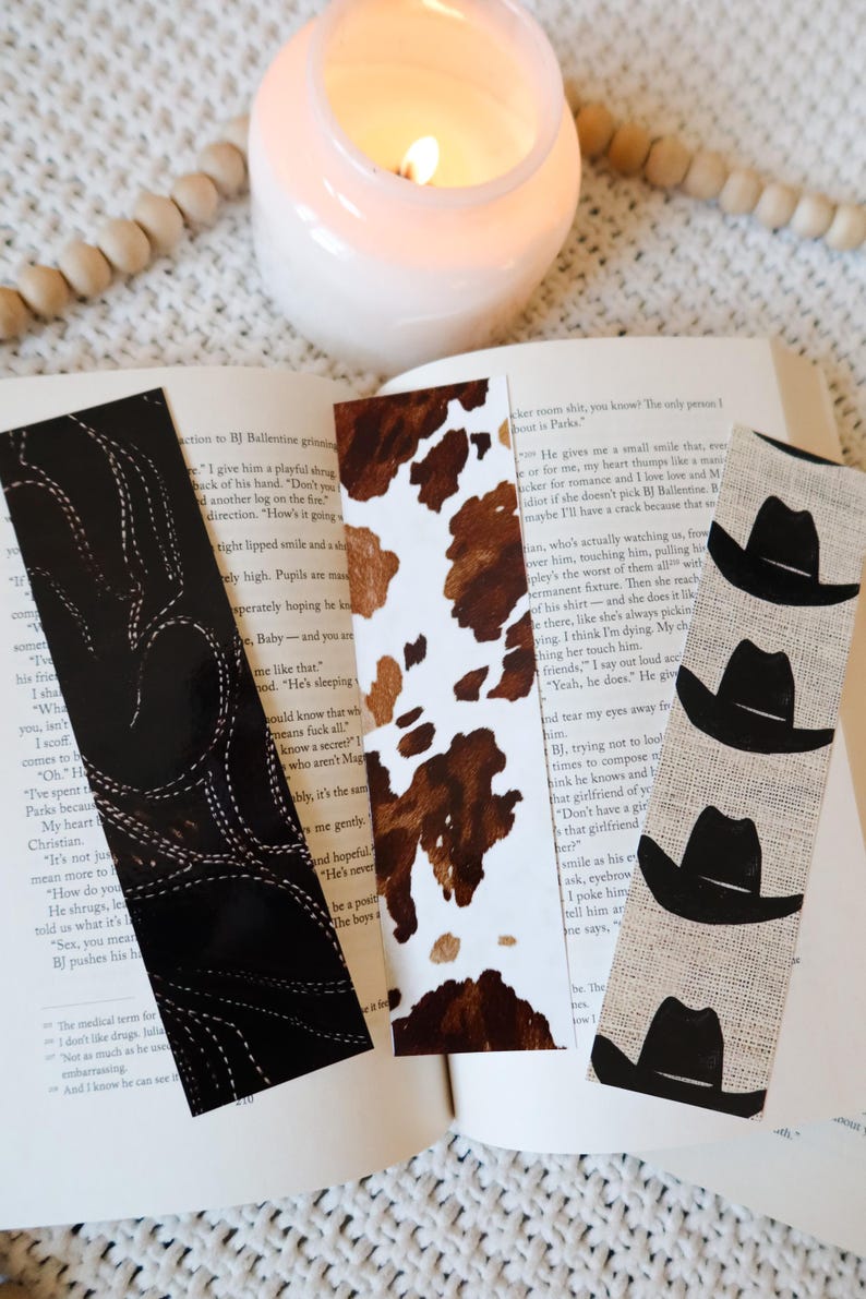 Western Aesthetic Bookmark Set | Cowboy Romance Reader | Handmade ...