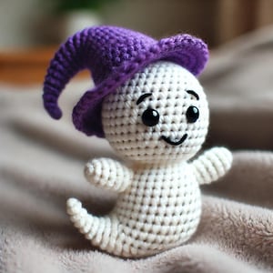 Halloween Amigurumi Ghost with Hat Crochet Pattern