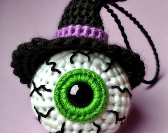 Scary Crochet Eye Pattern with Witch Hat