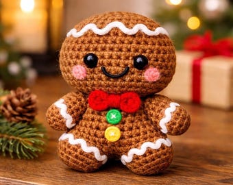 Amigurumi Christmas Gingerbread Man Crochet Pattern | Gingerbread Doll Pattern | Holiday Crochet PDF