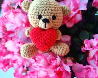 Amigurumi Teddy Bear With Heart PDF Crochet Pattern