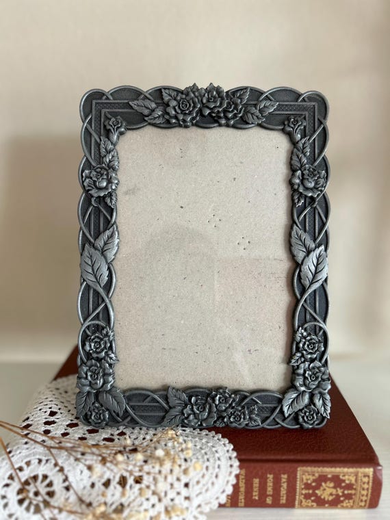 Vintage Rose Pewter Frame