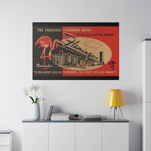 Vintage Flamingo Hotel Canvas Art: Las Vegas Strip Wall Decor