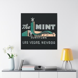 Retro Charm - The Mint Casino Matchbook Canvas Art - Classic Las Vegas Wall Decor - 1960s Casino Canvas Print