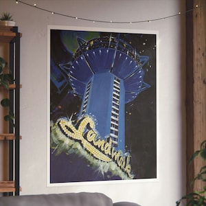 Vintage monumentaal hotelmenu kunstafdruk: Las Vegas Casino-poster