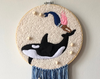 Name sign for nursery, nursery bedroom decor, baby gift, Under the sea nursery decor, Hanging felt wall decor for newborn