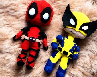 Deadpool and Wolverine| Marvels Figure, felt toys for Christmas tree ornament