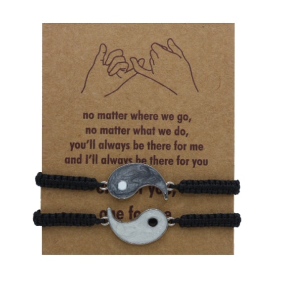 Yin Yang Bracelet Set: Matching Cord Friendship Bracelets