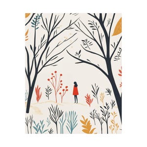 Arte mural ilustrativo de bosque / Póster de bosque de cuentos / Impresión de cuentos / Decoración de bosques caprichosos / Bosque tranquilo
