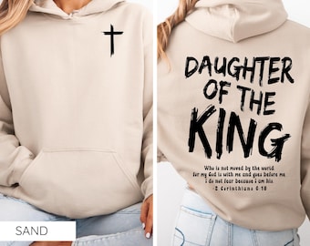 Op geloof gebaseerde hoodie dochter van de koning, christelijk sweatshirt, religieuze zware mix trui, inspirerende hoodie, Faith-kleding dames