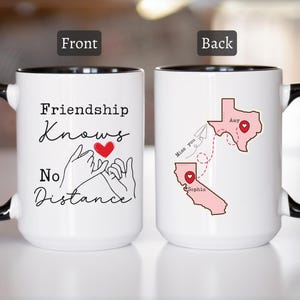 Custom Long Distance Friendship Mug Personalized State To State Mug Best Friends Gifts Bff Birthday Coffee Mug Bestie Present Going Away