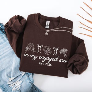 In My Engaged Era Sweatshirt, Comfort Colors® Custom Coquette Bride To Be Crewneck, Wedding Newly Engagement Gift For Fiancee, Bridal Shower image 12