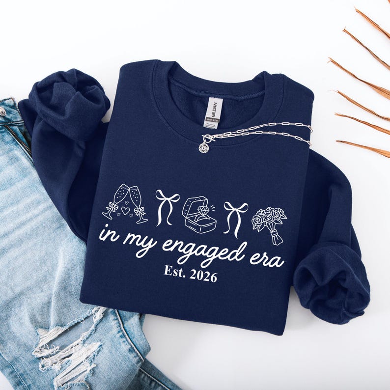 In My Engaged Era Sweatshirt, Comfort Colors® Custom Coquette Bride To Be Crewneck, Wedding Newly Engagement Gift For Fiancee, Bridal Shower image 13