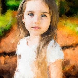 Personalized child portrait from photo, custom portrait for gift. Stylized personal oil portrait for grandparents, mothers and fathers Day image 7