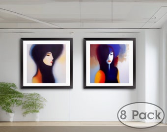 Abstract ai art gift for home wall art female abstract portrait gift for modern home abstract art for bedroom  female print. 8x4K Vol   2