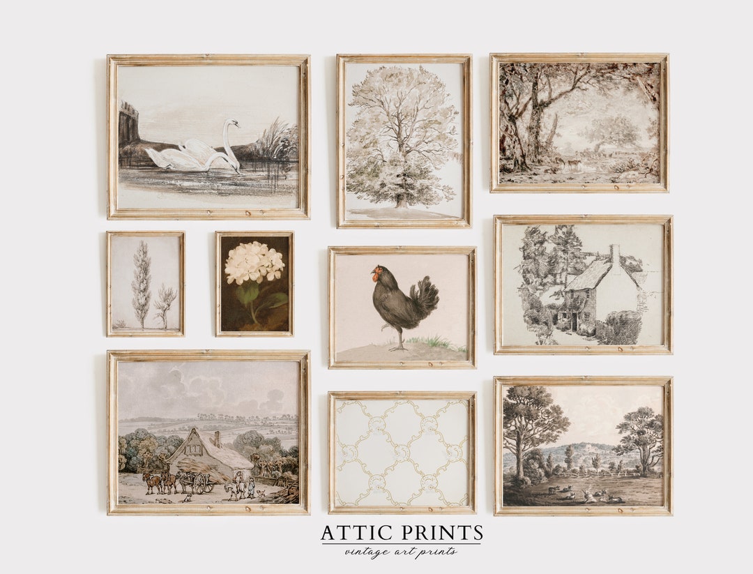 Vintage Printable Wall Art GALLERY Wall SET of 10 Printable Vintage ...