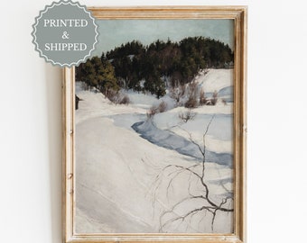 FRAMED GICLEE Art Prints MAILED Vintage Christmas Decor Winter Landscape Art Print Farmhouse Decor Printed And Shipped Physical Print | M149