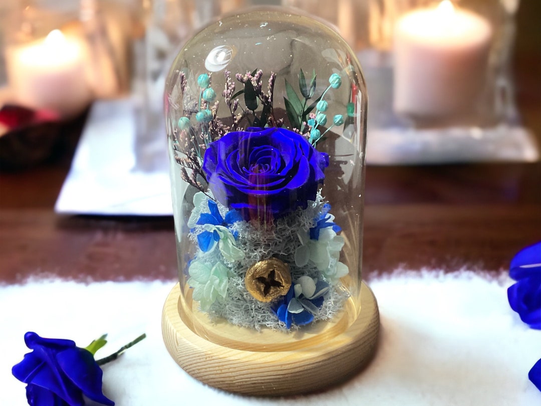 Preserved Flowers in Glass Dome Big Size Luxurious Gift Etsy