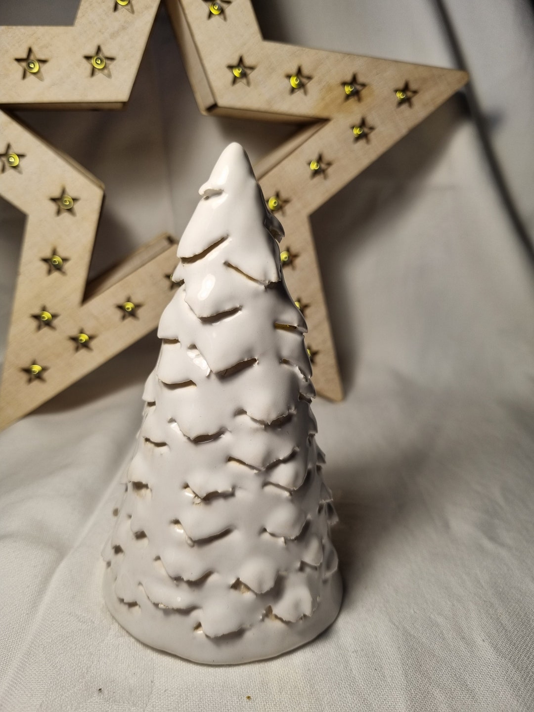 Christmas Tree Tealight Holder /white Handmade Ceramic Tree/ Etsy UK