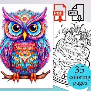 Toddler Coloring Book Kids activity pages Instant Download Printable PDF JPEG Coloriage sheets