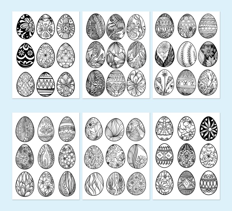 Easter Egg Coloring Book Colored Pages Activity Adults Sheets for Kids ...