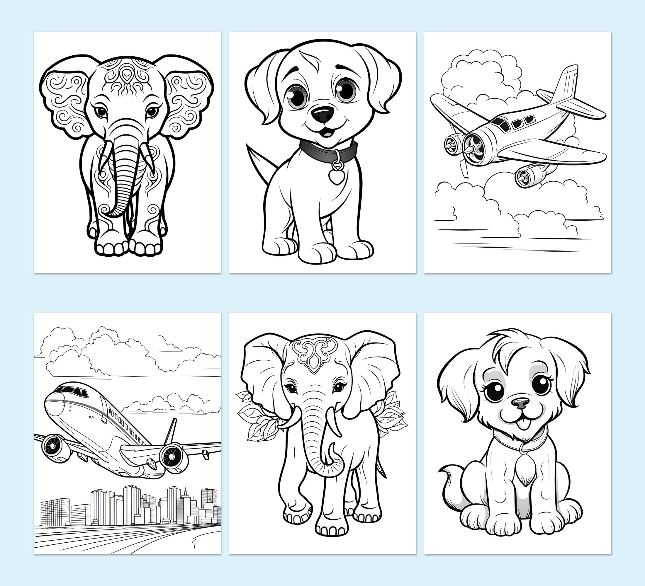 Toddler Coloring Book Kids Activity Pages Instant Download Printable