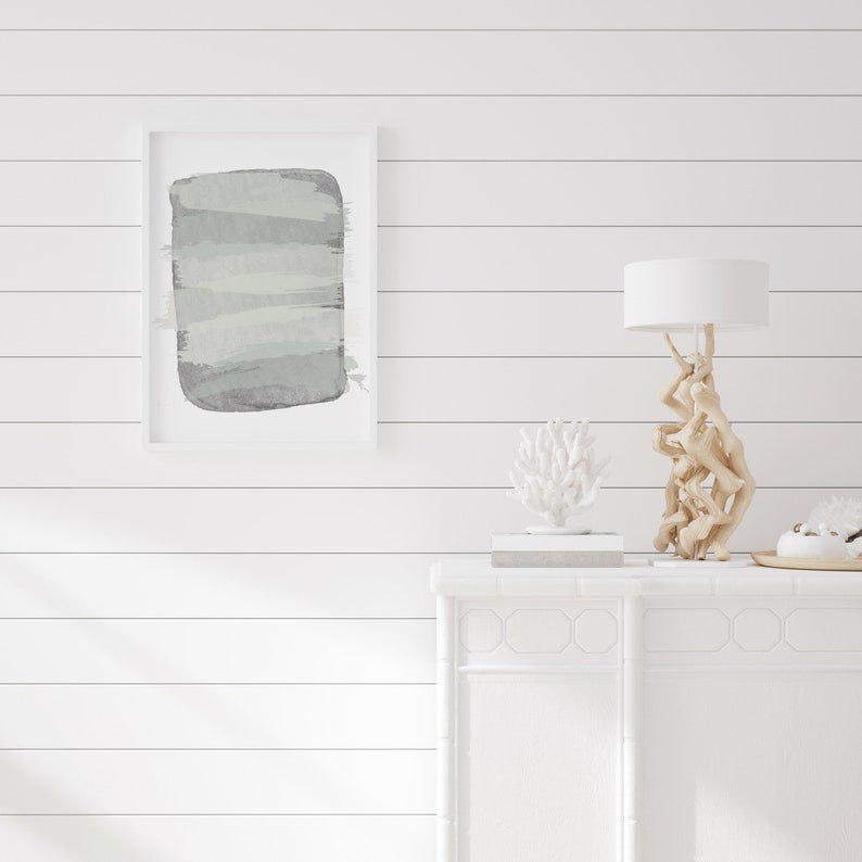 Abstract Watercolor Art, Sage Green Wall Art, Beach Decor, Coastal Decor, Coastal Wall Art, Beach House Decor, Surf Decor, Surf Nursery image 1