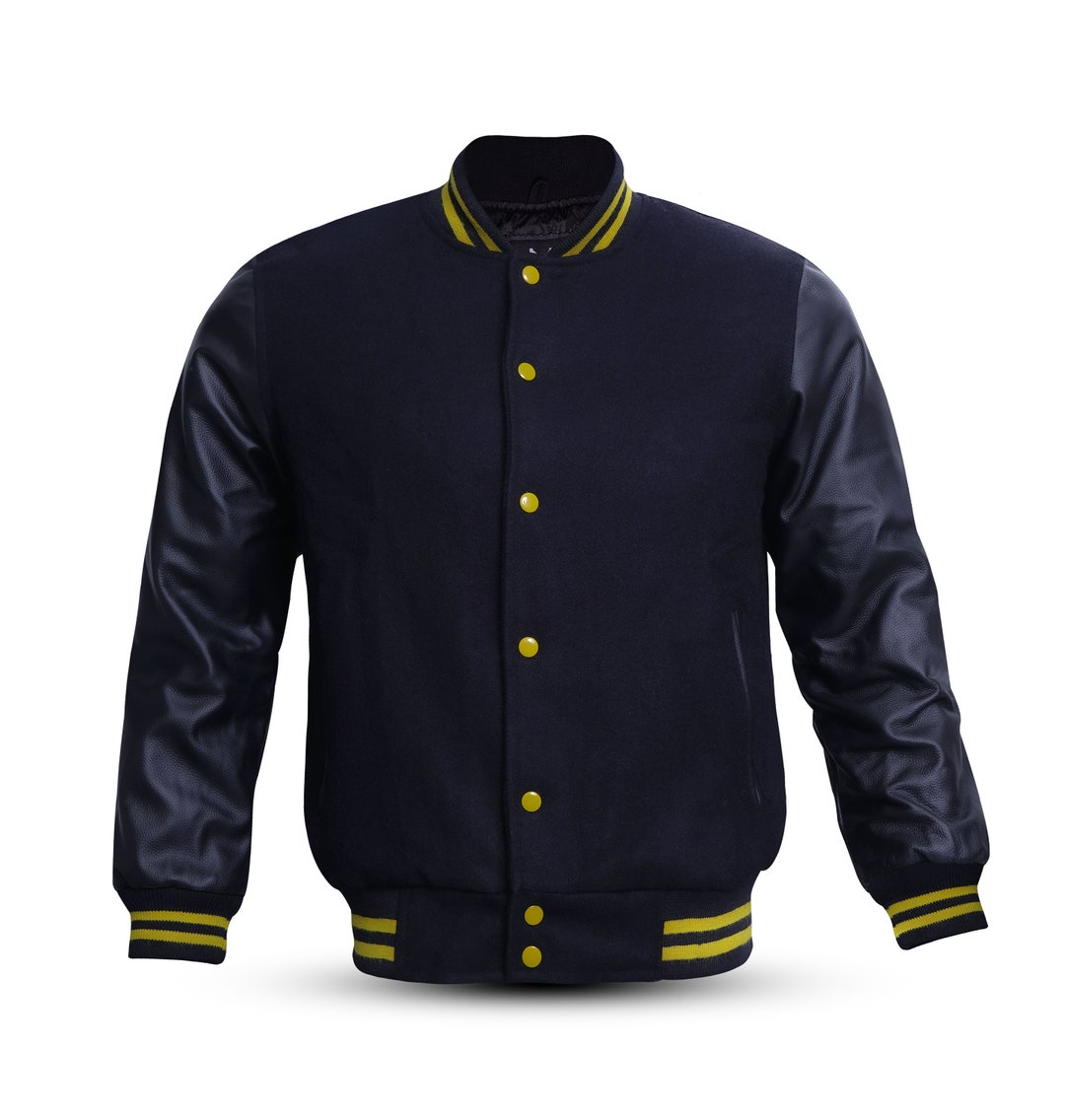 極美品　ADEAM　Varsity Jacket　42595　ネイビー　S L06085 - Varsity - Melton and Leather Varsity Jacket – Canada