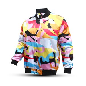 Unisex Sublimated Satin  Varsity Jacket Baseball Jackets  Bomber College American Style Jacket