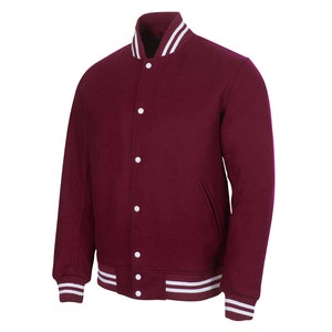 Unisex Varsity Jacket Baseball Letterman Jackets Wool Body Wool Sleeves Bomber College American Style Jacket