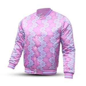 Unisex Sublimated Satin  Varsity Jacket Baseball Jackets  Bomber College American Style Jacket