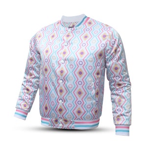 Unisex Sublimated Satin  Varsity Jacket Baseball Jackets  Bomber College American Style Jacket