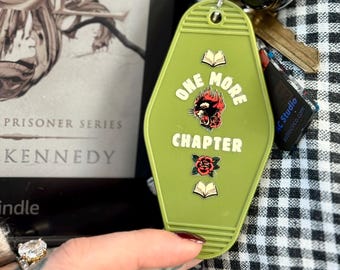 Bookish Bag Charm, Vintage Motel Keychain, Gift for Reader, Fantasy Reader, Book Accessories, Book Lover, Book Merch, Romance Reader, Smut