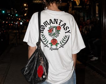 T-shirt vintage délavé Romantasy Reader, acotar, quatrième aile, vif-argent, trône de verre, t-shirt Fantasy Book Lover