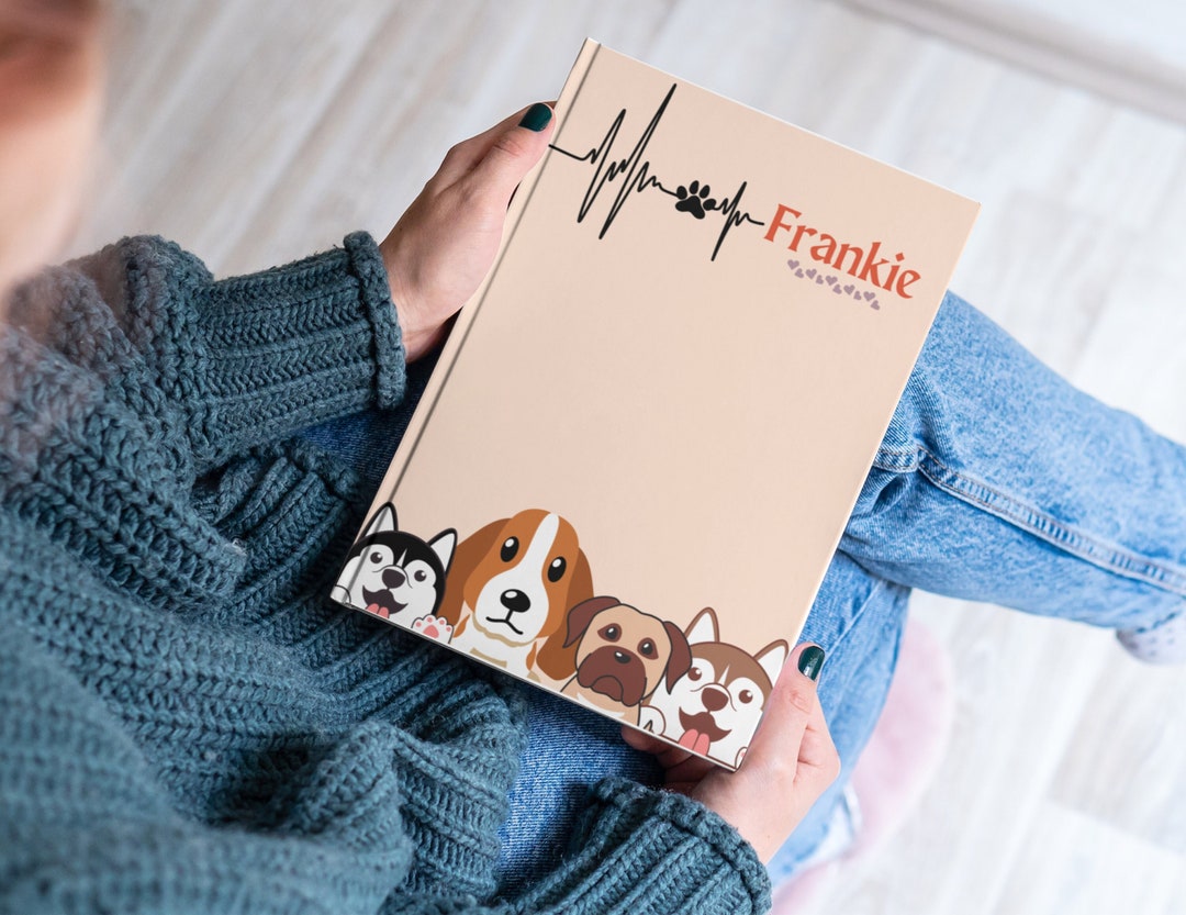 Custom Adorable Dog Design Notebook |personalized Puppy Design Notebook ...