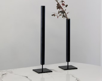 Set cilindervormige metalen vaas, bloemenvaas, moderne vaas, kandelaar en traditioneel decor