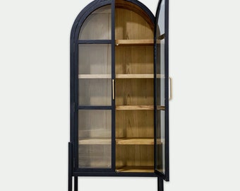 Emilia Arched Display Cabinet with Glass Doors, Tolle Cabinet, Scout Display, Arched Elegance Showcase, Curio Cabinet, Custom Made Cabinet