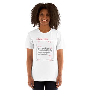 Camiseta unisex con carta de amor propio