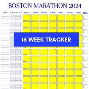 Marathontrainingstracker van 16 weken, aanpasbaar