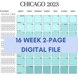 PDF File 2 Page Printable 8.5 x 11 Marathon Training Tracker, Customizable
