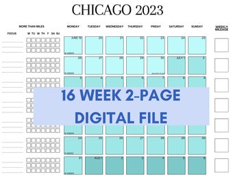 PDF File 2 Page Printable 8.5 x 11 Marathon Training Tracker, Customizable