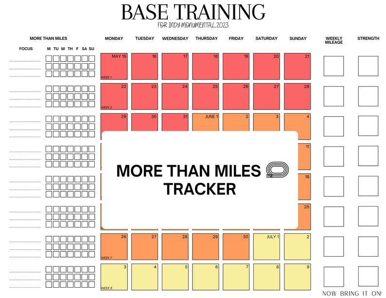 8 Week Base Training Tracker, Customizable - Etsy