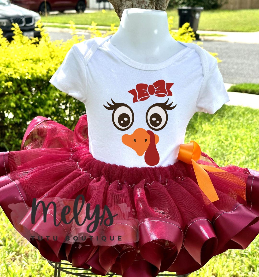 Thanksgiving Turkey Girls Leopard Bell Bottom Outfit Set – Long Sleeve Brown Cotton Blend – Sizes 2T 3T 4T 5T 6