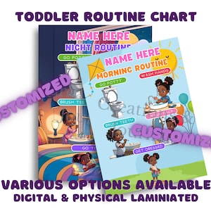 Toddler Routine Chart – Morning & Evening Schedule for Kids | CUSTOMIZED | Printable Visual Chart | Digital Download | Options Available
